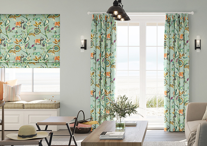 Gujarat, Vintage Blue - Made to Measure Curtain - Image 3